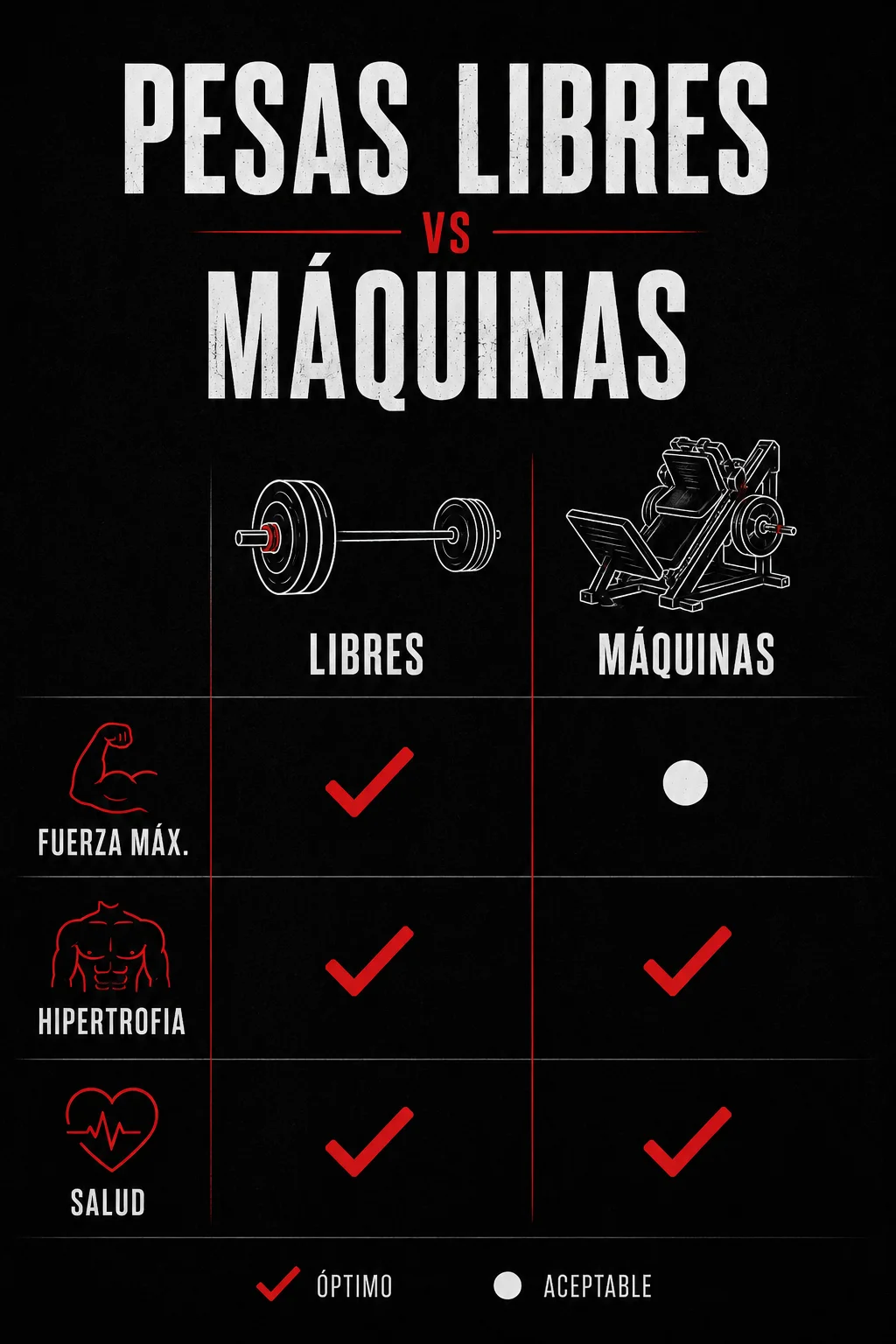 Atleta usando una máquina guiada y pesas libres